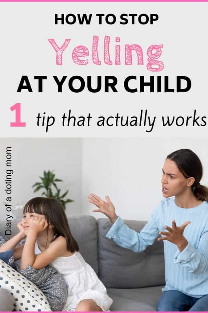 Mother yelling at her child who has turned away from her. Learn how to stop yelling at your kids with this simple tip.